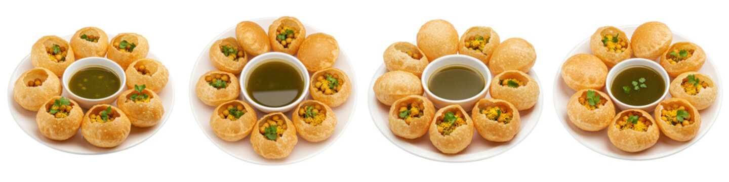 Panipuri with Pani on White, Cut Out Set