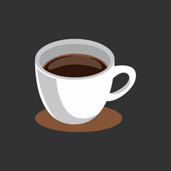 Vector illustration of a cup of black coffee.