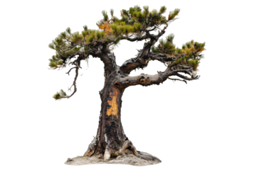 a bon tree with a white background Cutout and isolated and transparent background image