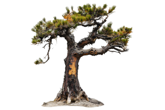 a bon tree with a white background Cutout and isolated and transparent background image