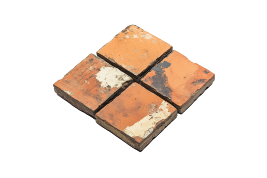 a square of red and brown bricks Cutout and isolated and transparent background image