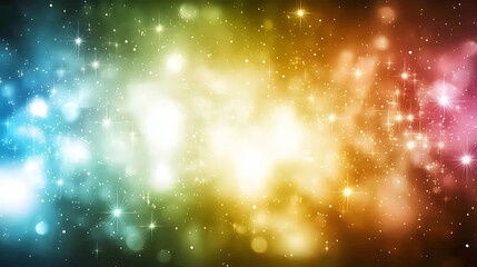 Sparkling Light Burst with Rainbow Colors and Glittering Star Effects