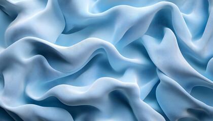 Fototapeta premium Wavy Light Blue Fabric Texture Background Creates Soft Gentle Ripples