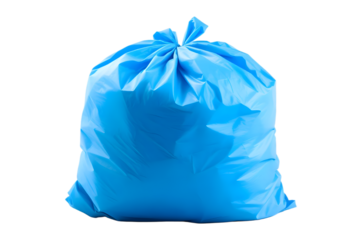 Blue Plastic Bag Isolated Transparent Background With Gradient Mesh, Vector Illustration