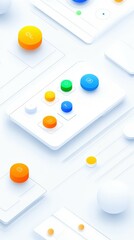 Abstract Colorful 3D UI Design Interface Mobile App Buttons Technology