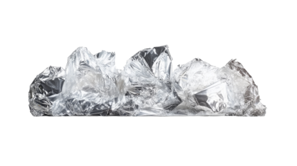 a pile of foil on a white background Cutout and isolated and transparent background image
