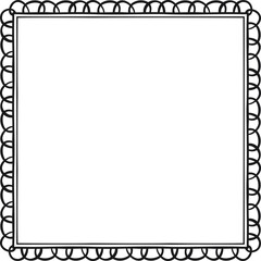 Square border with small interlaced curved lines. Vector illustration made with lines creating a square border