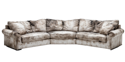a couch with pillows on it Cutout and isolated and transparent background image