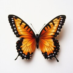 Naklejka premium Vibrant monarch butterfly resting gracefully with detailed wings displayed in full color and elegance