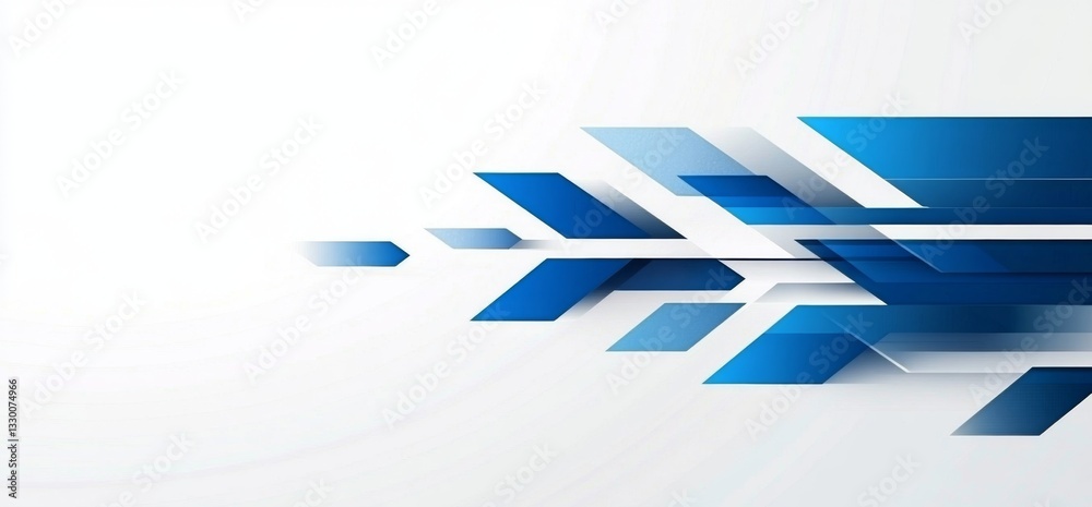 Aufkleber Blue arrow background technology digital and speed concept for web banner, poster, or presentation design. Abstract blue glow arrows on a dark grid backdrop with a copy space area