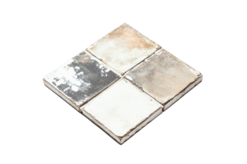 a white and gray tile with a small square pattern Cutout and isolated and transparent background image