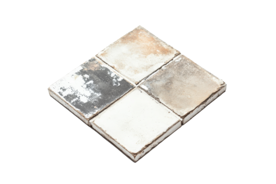 a white and gray tile with a small square pattern Cutout and isolated and transparent background image