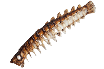 a fish skeleton with a long tail Cutout and isolated and transparent background image
