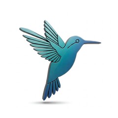 Obraz premium 3D hummingbird logo on a white background.