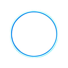 Glowing Neon Circle Frame - Futuristic Light Ring on Transparent Background