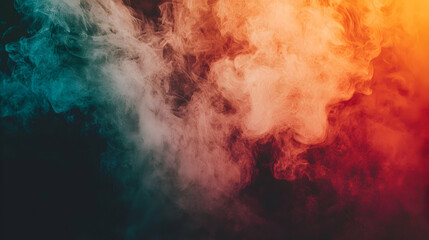 Fototapeta premium Abstract Colorful Smoke Flowing Against Dark Background Creating Dramatic Effect