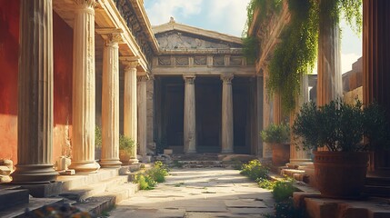 Golden rays highlighting the Parthenons beauty atop the Acropolis image