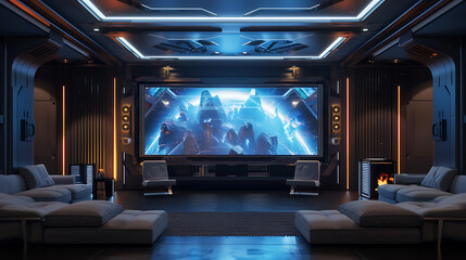 A 3D-rendered TV studio with a wall-mounted TV serves as an ideal backdrop for TV shows, news broadcasts, and green screen or chroma key video and photo