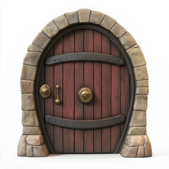 Fototapeta premium cellar door Isolated on white Background.