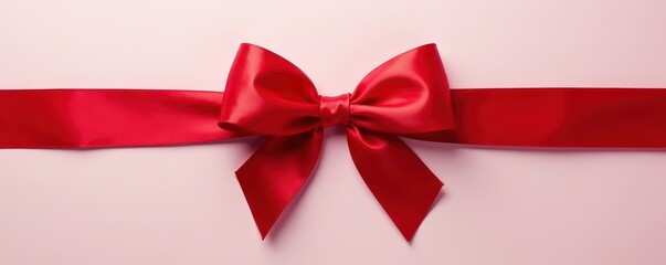 Elegant red satin ribbon tied in a perfect bow, wedding, valentines