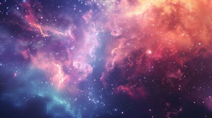 Fototapeta premium A colorful space background with many stars and a few clouds
