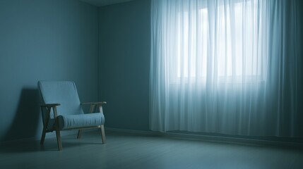 Serene Solitude: A Single Chair by the Window