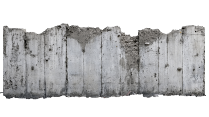 a concrete wall with a white background Cutout and isolated and transparent background image
