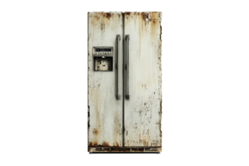 an old refrigerator with a door open Cutout and isolated and transparent background image