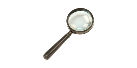 Magnifying Glass . Symbol Of Investigation And Discovery Isolated On Transparent Background