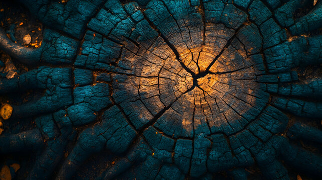 Close-up of a charred tree stump