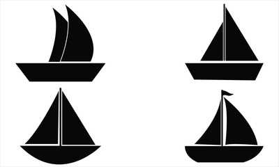 set of sailing boats