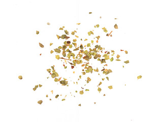  Dry marjoram leaves isolated on white background