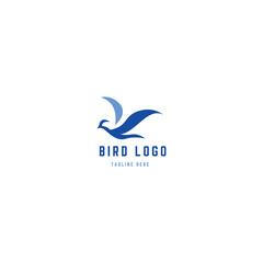 Elegant and Modern Bird Logo Design Featuring Sleek Blue Silhouette, Perfect for Branding and Identity, Business Emblem, and Corporate Identity, Unique and Graceful Concept