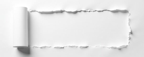 Fototapeta premium Torn white paper reveals message beneath, distressed edges , disclosure, grunge, parchment