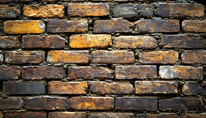Naklejka premium Old Brick Wall Texture Featuring Weathered Bricks and Aged Construction