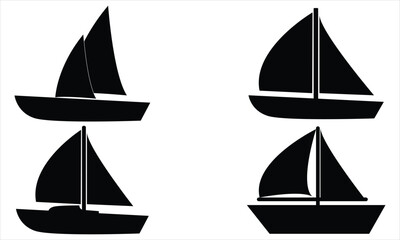 set of sailing boats