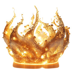 A Celestial Crown Glowing with Soft Divine Energy Isolated on Transparent Background
