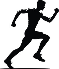 silhouette of a man running