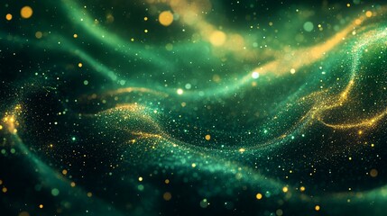 deep forest green abstract with luminous veins