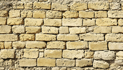 Obraz premium Tan Brick Wall Texture Background with Rustic Vintage Style