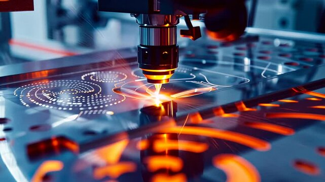 Hightech-Laser schneidet pr&auml;zise elektronische Komponenten