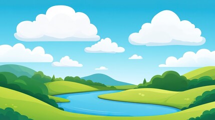 Obraz premium Scenic countryside landscape, sunny day