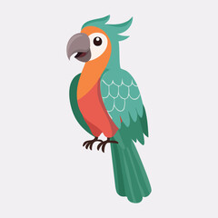cute parrot isolated on white background stock illustration
