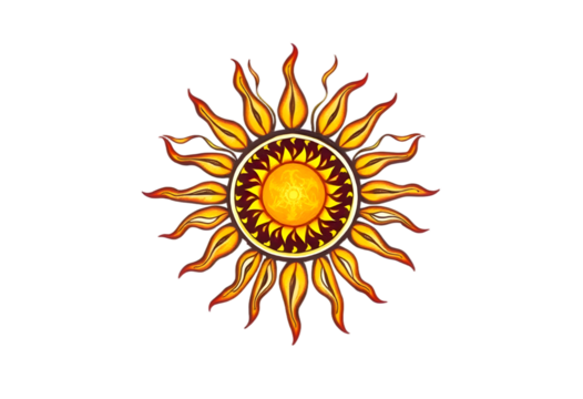 Sun icon on transparent background
