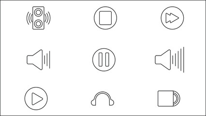 Multimedia and Media Player Icon Set.