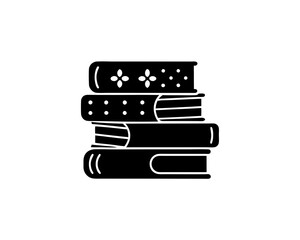 creative clean silhouette stack of books icon vector illustration