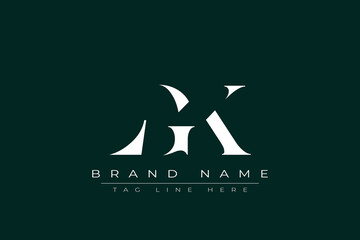 LGK abstract letter logo design. This logo is designed by three abstract letters.