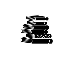 creative clean silhouette stack of books icon vector illustration