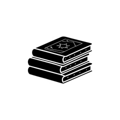creative clean silhouette stack of books icon vector illustration