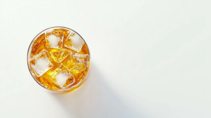 Refreshing long island iced tea from above with ice cubes - perfect for summer gatherings